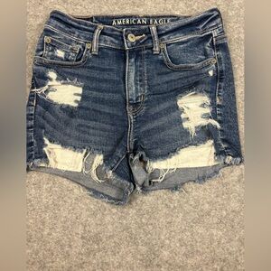 American Eagle Outfitters Women's Distressed Denim Shorts With Floral pocket